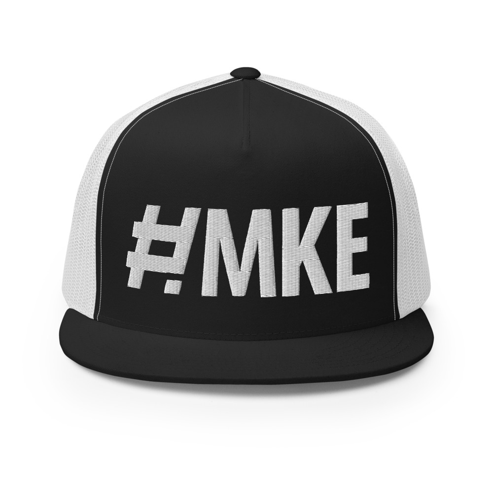 HashtagMKE Hat (Black with white stitching)