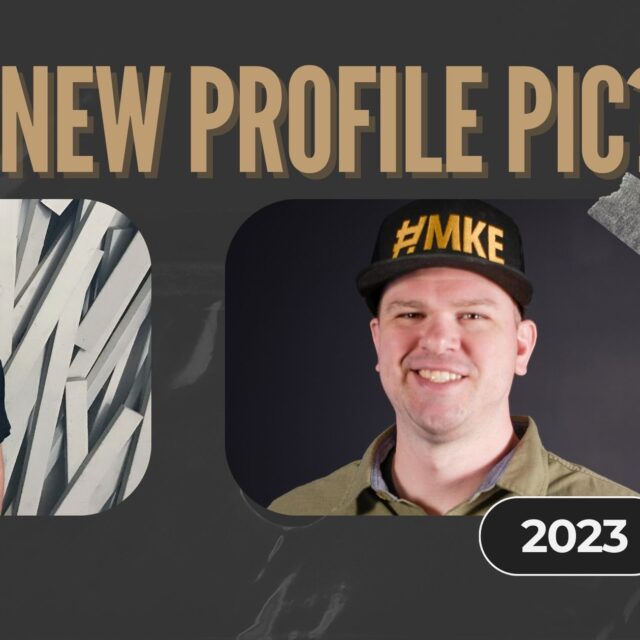"Need a new profile pic?" with a before and after photo comparison for JMatt between 2019 and 2023.