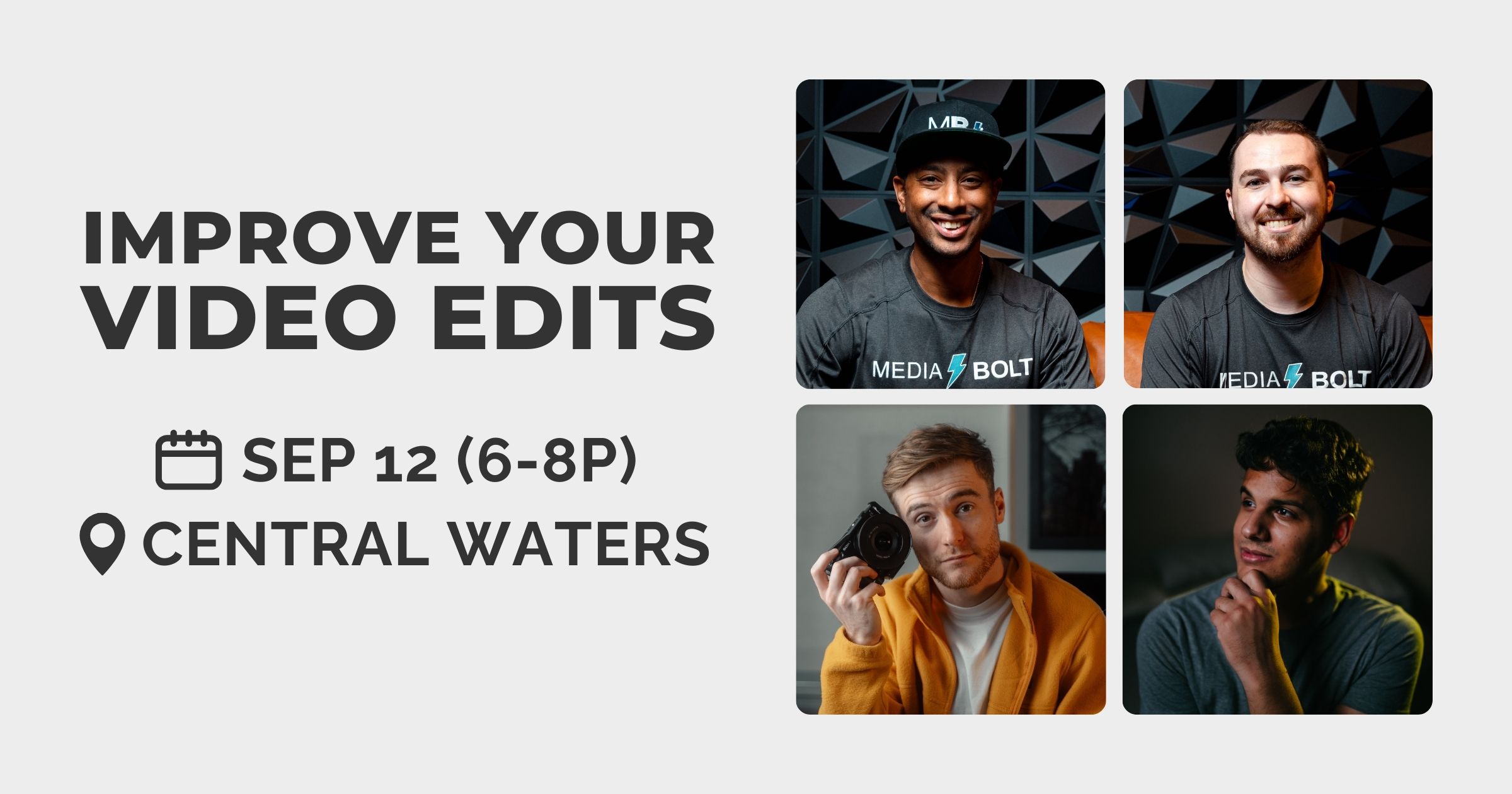 "Improve your video edits on Thursday, September 12 from 6 to 8 p.m. at Central Waters Brewing Company."